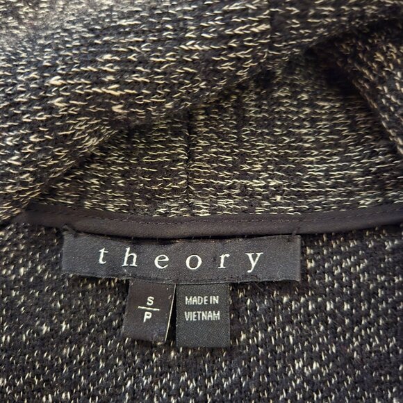 Theory Carileen Westacle Open Cardigan Draped Waterfall Sweater Gray S - Picture 3 of 5